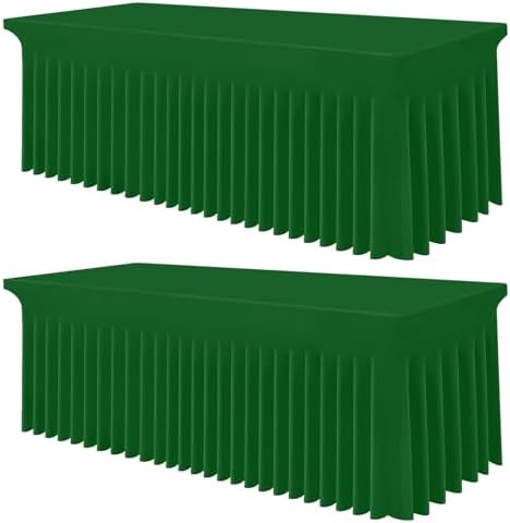 Smiry 2 Pack Spandex Elastic Fitted Table Cloth Skirt for 6FT Table by Smiry