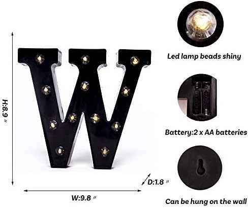 Foaky Black LED Marquee Number Lights Sign Light Up Marquee Number Lights Sign for Night Light Wedding Birthday Party Battery Powered Christmas Lamp Home Bar Decoration - Image 3