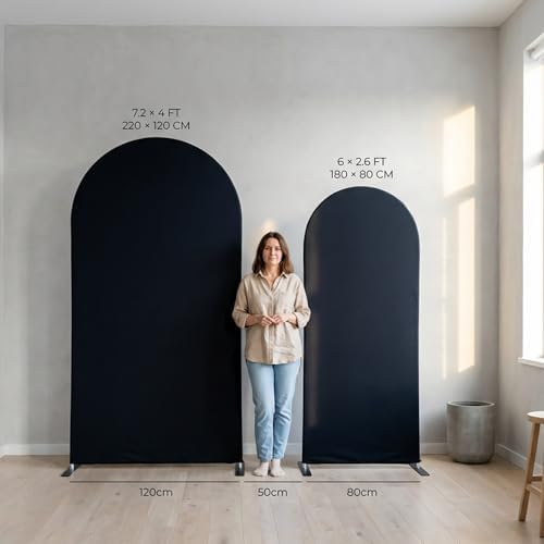 Black Arch Backdrop Cover Set of 2, 7.2FT& 6FT - Image 5