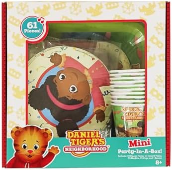 Daniel Tiger's Neighborhood Party-In-A-Box - 61 Pieces Party Kit - Quality Decorations & Supplies - Plates, Napkins, Cups, & Streamer - Image 2