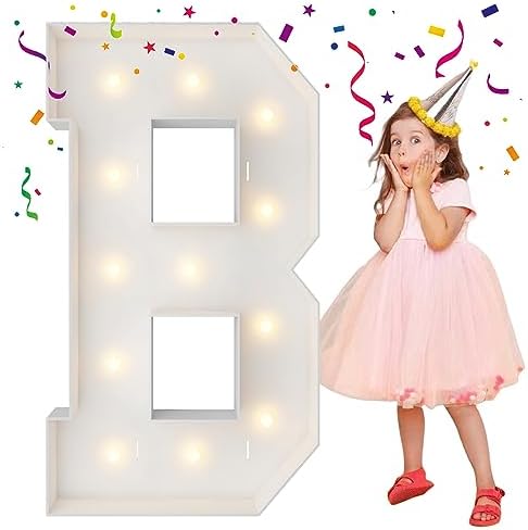 4FT Marquee Letters, Large Light Up Letters B for Baby Shower Party Decor by MerryMosaics