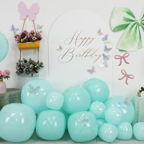 12PCS Teal Blue Round Foil Balloons 22" 15" 10" Large Balloons - Image 3