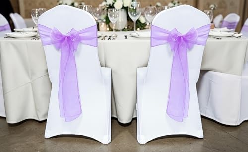 Pack of 250 Organza Chair Sashes for Wedding & Event Décor – Light Purple - Image 2