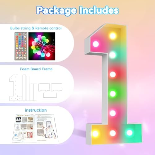 Ledido 4FT Marquee Light Up Numbers, 34 Colors Changing Marquee Numbers 4 Feet Tall with Remote, Big Numbers for Party Wedding Graduation Birthday Decoratoons, Large Light Up Number 6 - Image 3