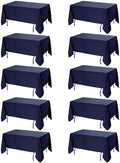10-Pack Navy Blue Tablecloths for Rectangle Tables, 70 x 108 in by DailySet