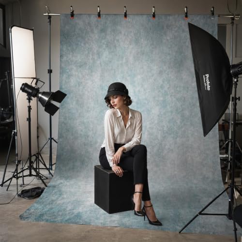8x10FT Light Blue Abstract Photography Backdrop for Photoshoot, No Stand - Image 6