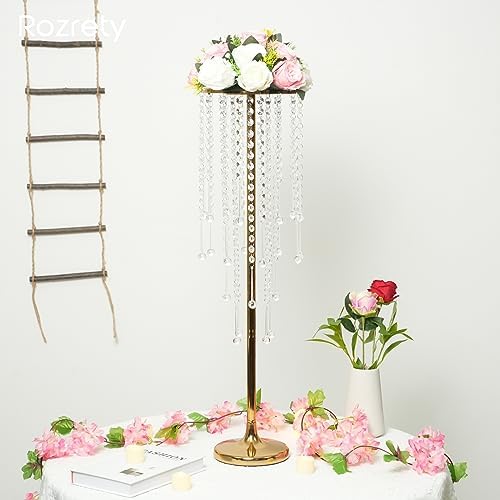 Metal Gold Vase, 4pcs Modern Centerpiece for Table, Wedding Event Decor, 29.5in Tall, Durable Rust Resistant, Luxurious Home Decorations - Image 3