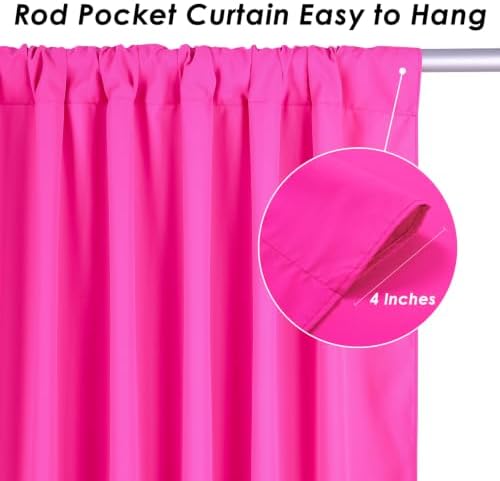 Fuchsia Backdrop Curtains 10ftx10ft Birthday Polyester Photo Drapes - Image 5