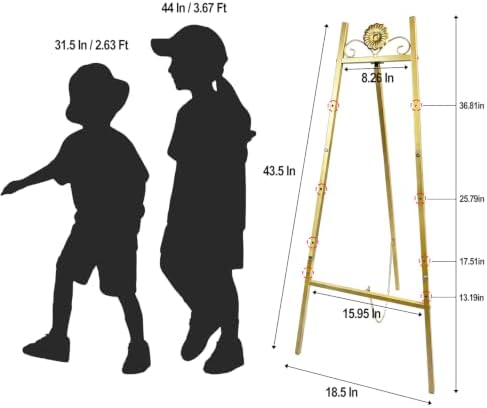 Gold Wedding Sign Stand 43.5Inch Easel Display Stand with Ground Stakes - Image 5