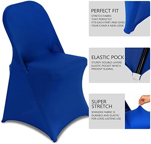HAINARverS Stretch Spandex Folding Chair Covers 30PCS Royal Blue| - Image 3