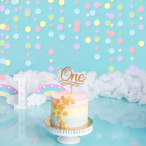 Outus 5 Pieces Dot Garland Banner Hanging, Pastel - Image 6