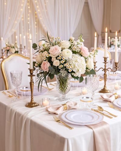 Hioasis 350 Pcs White and Gold Plastic Plates for Wedding & Party - Image 5