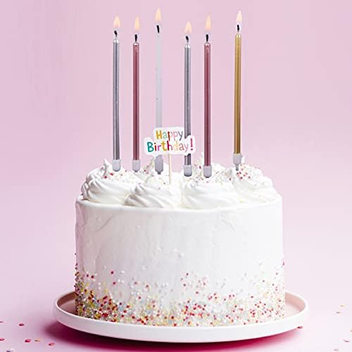 PHD CAKE Gold, Silver, Rose Gold, White, Long Birthday Candles in Holders, Cake Candles, Birthday Parties, Wedding Decorations, Party Candles, Celebrations - Image 2