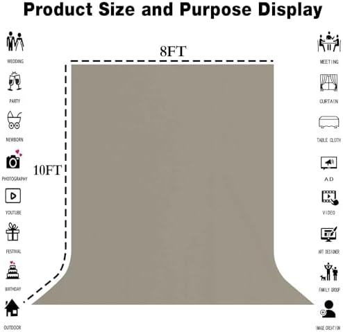 Grey Photography Backdrop for Photoshoot, Fabric 8x10ft - Image 3