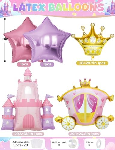 Princess Balloon Garland Arch Kit, 149Pcs Princess Birthday decor - Image 5