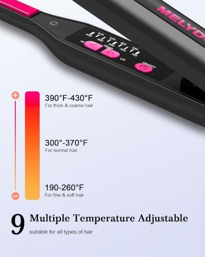 Small Flat Irons for Short Hair, 3/10" Pencil Flat Iron with Adjustable Temp Mini Hair Straightener for Edges Pixie Cut and Bangs, Tiny Hair Straightener with Floating Plates, Auto Shut Off - Image 2