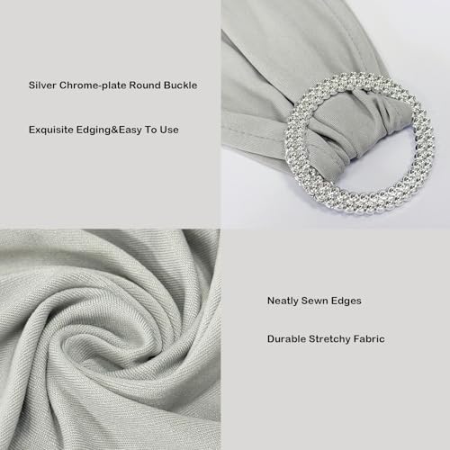 Spandex Chair Sashes Bands, Silver, 50PCS - Image 4