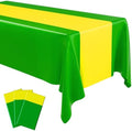 Oudain 3 Pcs Plastic Disposable Table Cloth 54" x 108", Green, Yellow by Oudain