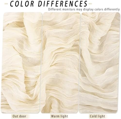 8 Pack Ivory Cheesecloth Table Runner 17x108 inch Boho Gauze Cheese Cloth Table Runners for Wedding Party Baby Bridal Shower Home Decor - Image 6