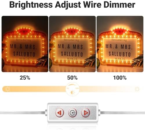 Large Wedding Bottle Service Sign, Personalized Wedding Entrance Props Led Marquee Sign for Reception, 22IN Custom Waterproof Light up Marquee Sign for Bridal Engagement Anniversary Nightclub Gift (Warm White 10) - Image 6
