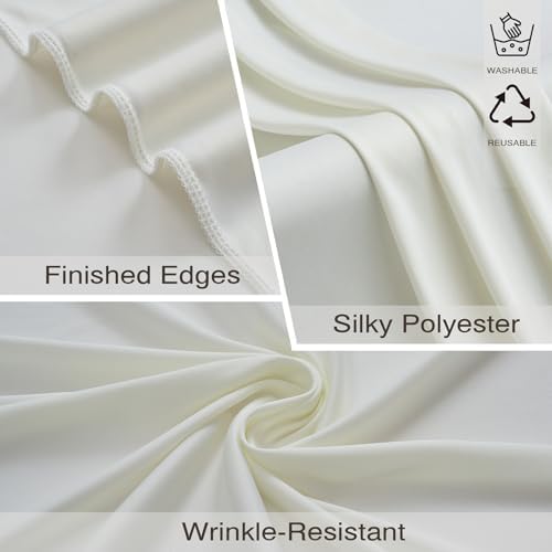 50ftx10ft Wrinkle Free Ivory Backdrop Curtains for Parties, 10 Panels 5x10ft Silky Polyester Photo Backdrop Drapes Back Drop Cloth Drapery for Wedding Birthday Photography Background - Image 2