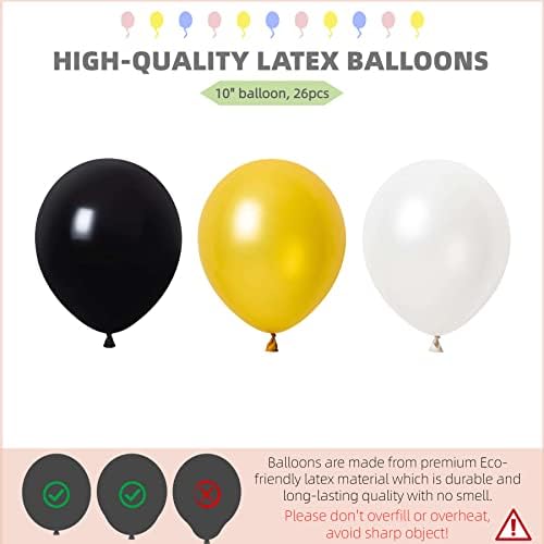 HIINS 10" Black Gold Balloon Column Kit Set of 2 With Base&Pole,Backdrop Decor for Party - Image 4