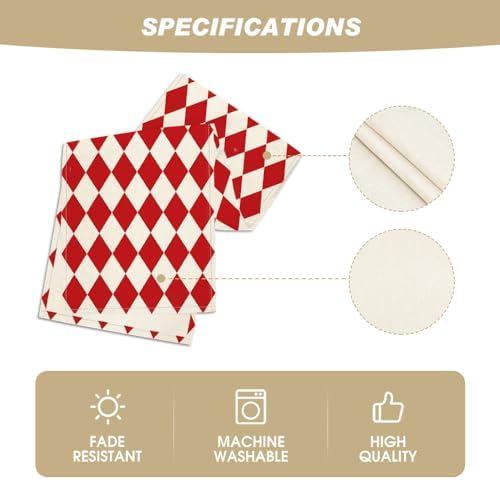 Artoid Mode Diamond Plaid Red Valentine Table Runner, Seasonal Spring Summer Party Kitchen Dining Table Decoration for Home Party Decor 13x72 Inch - Image 5