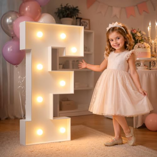 imprsv Marquee Light Up Letters, 3FT Marquee Letters for Birthday Baby Shower Wedding Decorations Light Up Letters for Engagement Party Decor, Large Marquee Letters for Party Decorations, Letter F by Letsmakeitimpressive