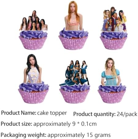 ULK 106 Pcs Katseye Birthday Decorations, Party Supplies Set Including 60 Stickers，Backdrop，Balloons，Hanging Swirls, Cake Toppers And Cupcake Toppers For Fans Birthday Party - Image 5