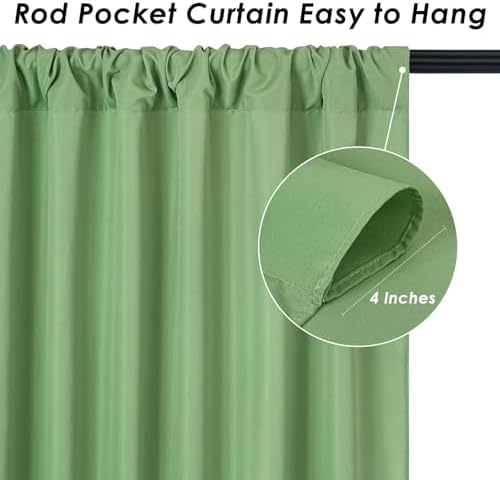 Sage Green Backdrop Curtains 10ftx10ft Wedding Polyester Photo Drapes - Image 4