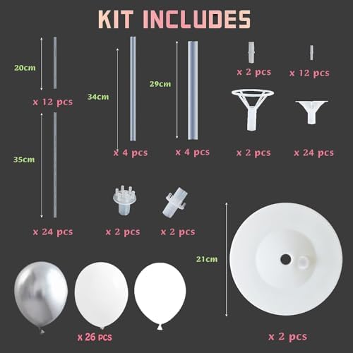2 Set Wedding Balloon Column Kit with Stand Base for Party - Image 2