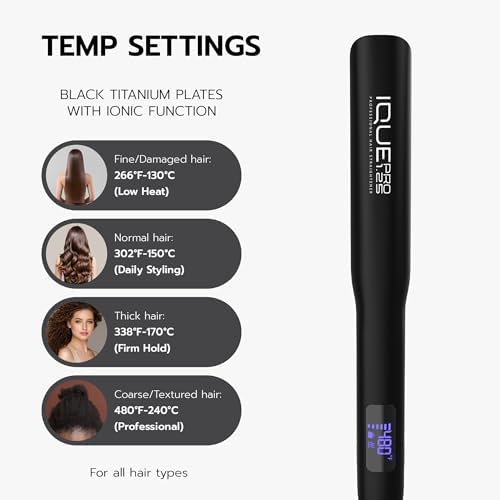 iQUE 1.25" Silk Press Flat Iron Hair Straightener for Women, Dual Voltage - Image 4