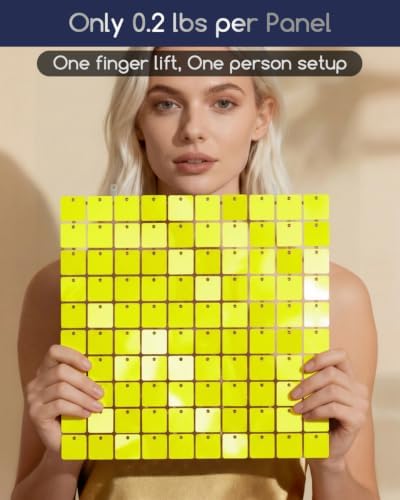 COKAOBE LiteGrid Series Shimmer Wall Backdrop - 24Pcs Yellow - Image 3