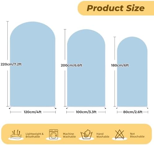 7.2 ft Arch Backdrop Cover Blue - Double-Sided Spandex Arch Covers Stretchy Backdrop for Balloon Arches Birthday Party Baby Shower Banquet Wedding Photo Background - Image 2