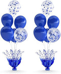 2 Set Royal Blue Table Balloons Foil Spray Centerpiece with Royal Blue and Confetti Balloons Stand Kit for Birthday Party Girls Baby Shower Wedding Bridal Shower Prom Graduation Table Decorations by Suppromo