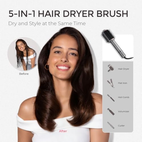 TYMO 4.0 Hair Blow Dryer Brush, Lightweight Ionic Blowout Hair Dryer Brush - Image 6