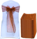 MDS Pack of 50 Organza Chair Sashes for Wedding & Event Décor – Bronze by MDS