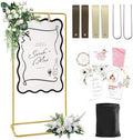 Wedding Welcome Sign Stand, Gold Sign Holder, Includes Design Bundle by Victawks