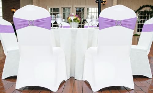 MDS Pack of 250 Spandex Chair Sashes for Wedding Party & Event – Lavender - Image 6