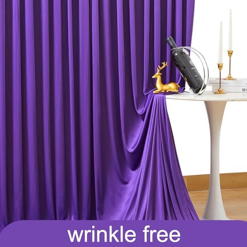 4 Panels Purple Backdrop Curtain for Parties Wedding Wrinkle Free Purple Photo Curtains Backdrop Drapes Fabric Decoration for Birthday Party Photography 20ft(W) x 10ft(H) - Image 6