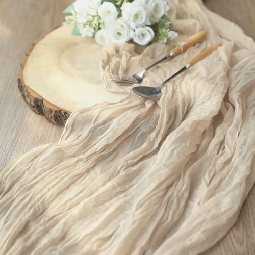 24 Pack Cheesecloth Table Runner, 35x120 Inch Boho Gauze Beige Table Runner 10ft Rustic Sheer Cheese Cloth Table Decor for Wedding Baby Bridal Shower Birthday Party Table Decoration - Image 4