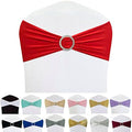 Spandex Chair Sashes Bands 100PCS Stretch Chair Ties Bows with Buckle Slider for Wedding Party Banquet Decoration (Red)… by Maiangel