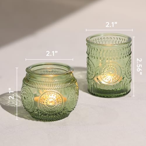 30pcs Assorted Green Votive Candle Holders Bulk, Fall Baby Wedding Shower Decorations,Tealight Candle Holder for Table Centerpieces Decorations, Boho Tea Party Decor, Bridal Shower Gifts for Guests - Image 2
