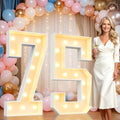Pooqla 4FT Marquee Numbers, Large Light Up Number 75th Birthday Party Decor by Pooqla