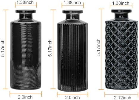 Glass Bud Vase Set in Bulk, 9pcs Mini Vintage Flower Vases - Image 2