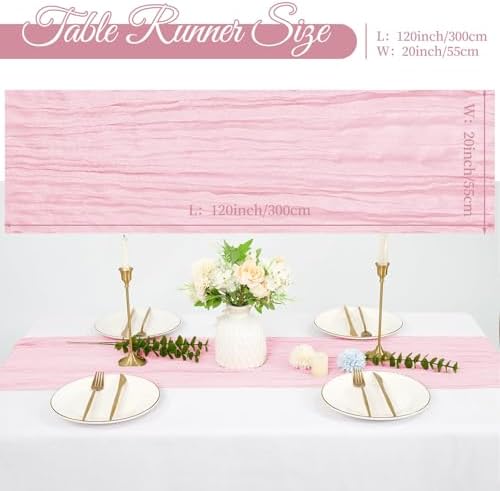 20 Pack Cheesecloth Table Runner 20 x 120 Inch, Light Pink - Image 2