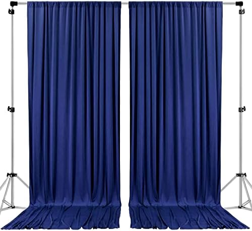 AK TRADING CO. 10 feet x 10 feet Polyester Backdrop Drapes Curtains Panels with Rod Pockets - Wedding Ceremony Party Home Window Decorations - Navy Blue by Fabrics%7CEventDecor%7CCrafts%7CUpholsteryFoam
