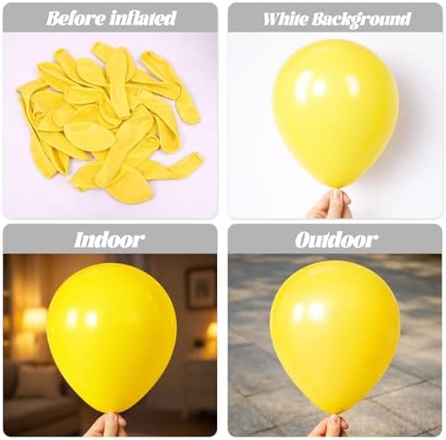 Voircoloria 130pcs Yellow Balloons Garland Arch Kit, 18 12 10 5 Inch - Image 3