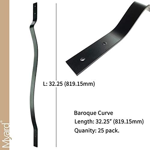 Myard 32-1/4 Inch Iron Deck Balusters, Baroque Wrought Style, Matte Black - Image 2