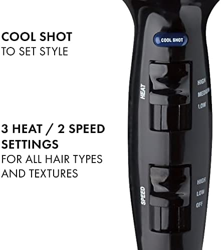 Hot Tools Professional 2100 Ionic Anti-Static Hair Dryer, Black - Image 3
